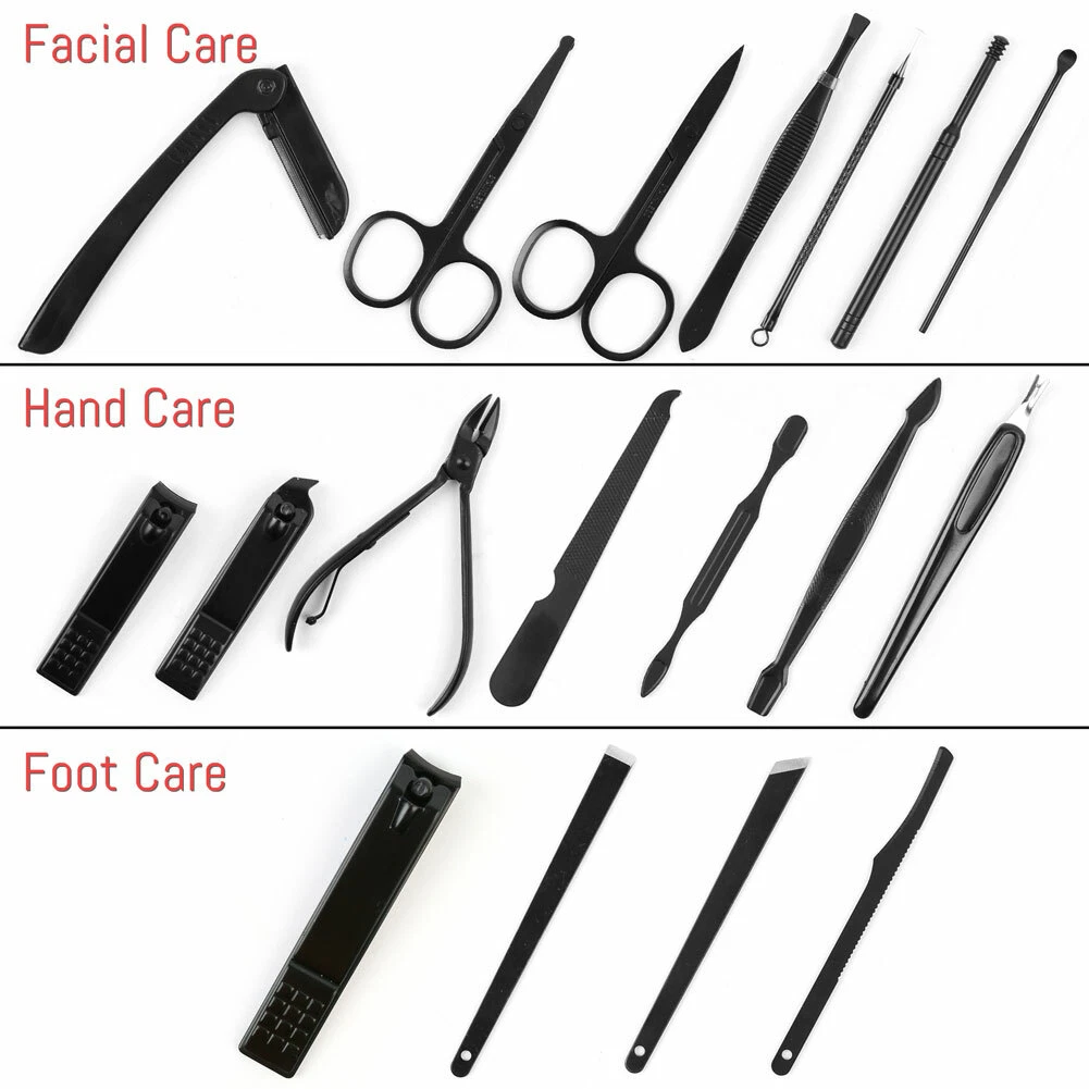 Women Men Manicure Pedicure Set Finger Toe Nail Clippers Scissors Grooming Kit