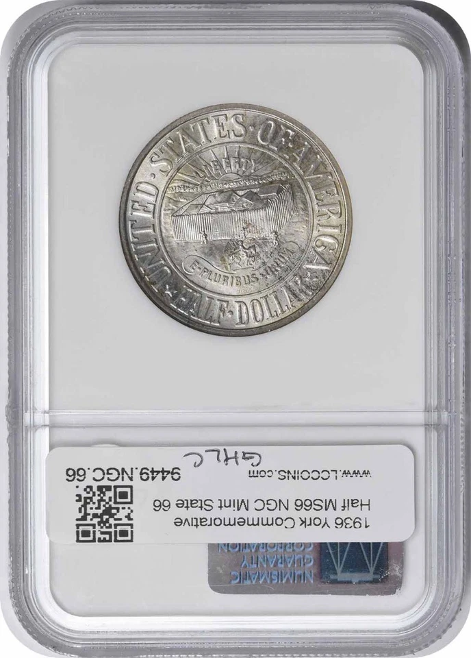 York Commemorative Silver Half Dollar 1936 MS66 NGC - Image 2 of 2