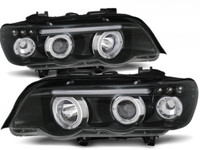 Paar Frontscheinwerfer BMW X5 E53 99-03 Angel Eyes Schwarz