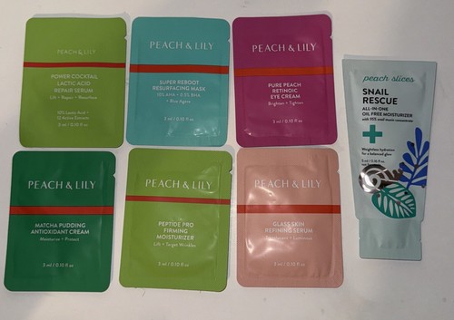 Peach & Lily travel size sachets, 3ml each, 3 of each sachet 21 total see desc - Picture 2 of 3