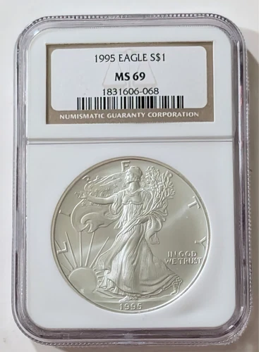 1995 EAGLE S$1 SILVER DOLLAR NGC MS69 BROWN LABEL SKU 1831606-068