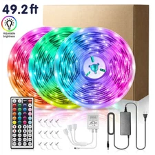 20m/65FT Flexible 5050 RGB LED Strip Light Remote Fairy Lights Room TV Party Bar
