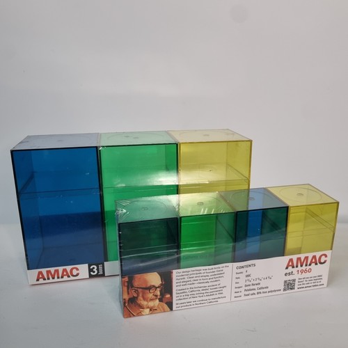 NIP New Lot of AMAC Color Acrylic Storage Boxes with Lids 2 Packages MCM 7 Boxes