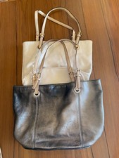 Lot of 2 -- Michael Kors Leather Shoulder Bags -- Worn, need work no charms