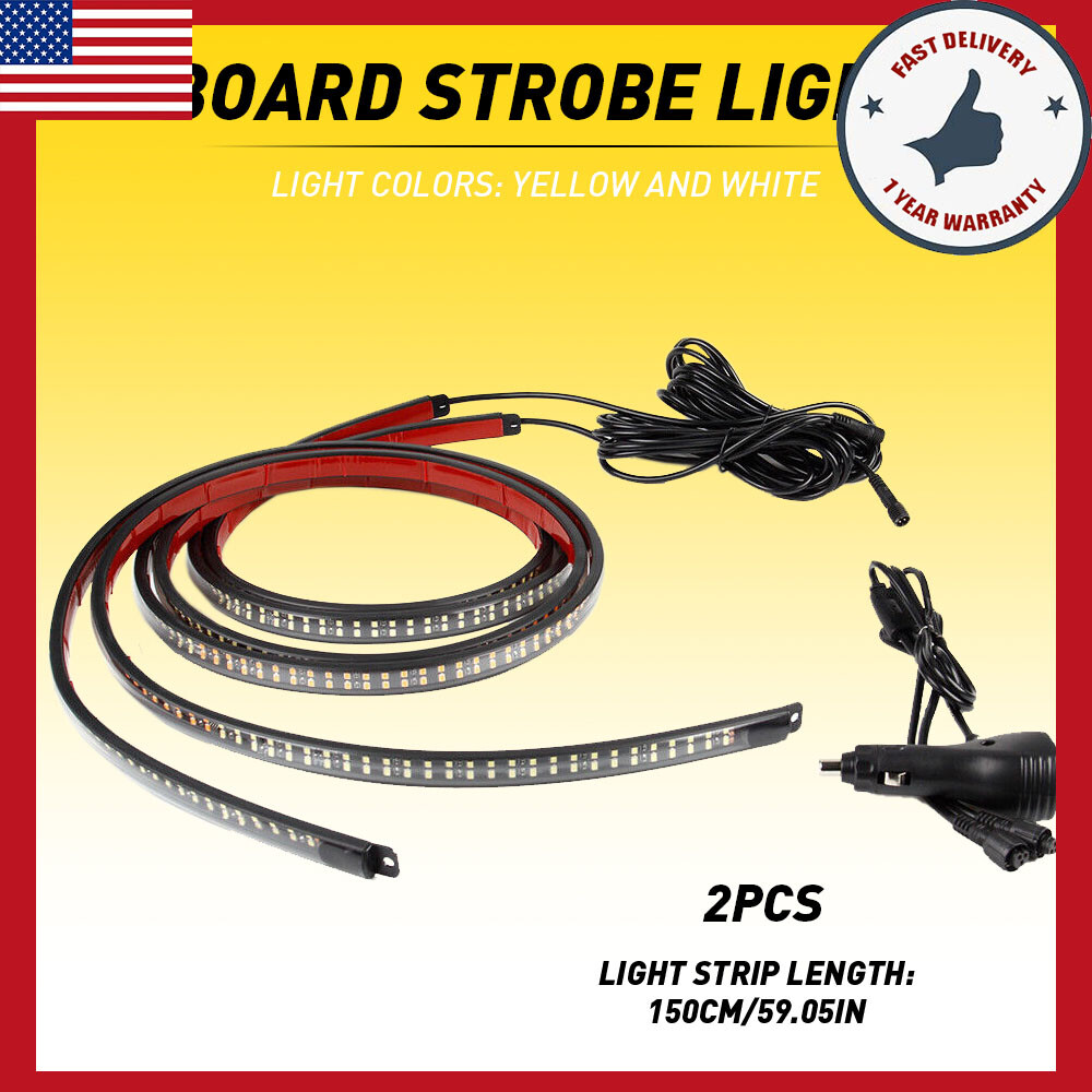 2X Tailgate LED Strip Bar Truck Stop Brake Strobe Tail Light 60in Fits Ford F150
