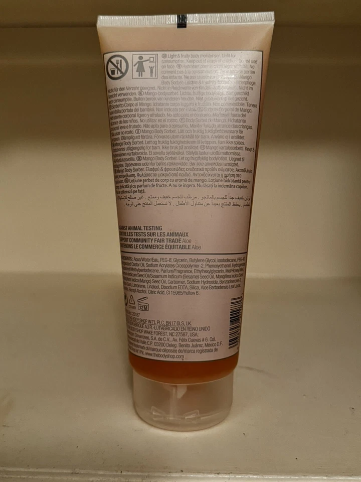 The Body Shop Mango Body Sorbet 6,75 onzas líquidas hidratante Foto 2 de 2