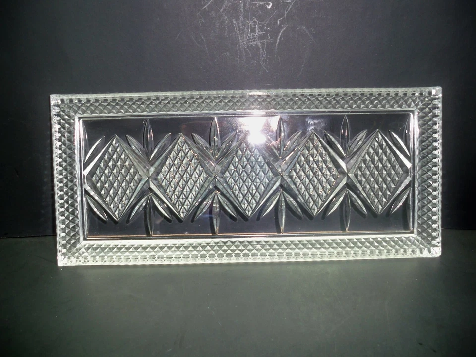 Antique EAPG Rectangle Glass 12" Tray Trinket Dish Unknown Maker - Image 4 of 4