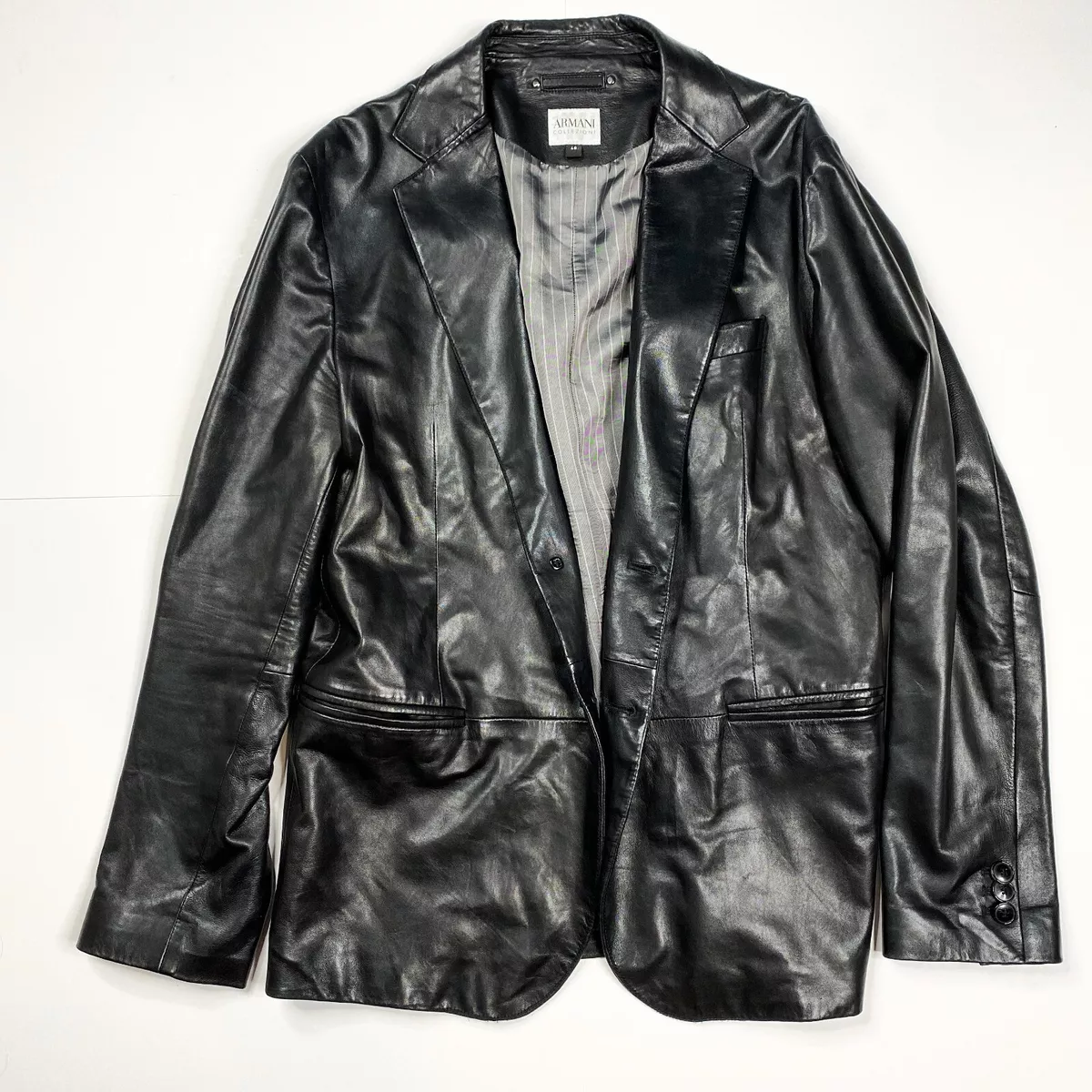 Armani Collezioni black lambskin leather jacket | eBay