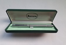 PENNA STILOGRAFICA AURORA AURETTA METALLO CROMATO CON SCATOLA 1970 VINTAGE PEN