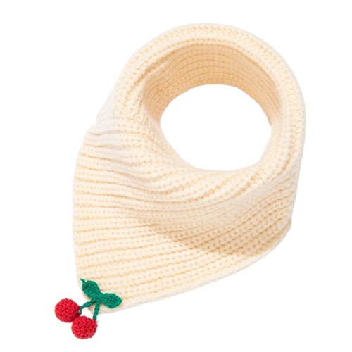 Kids Baby Winter Knitted for Triangle Scarf Cartoon Cherry Neckerchief Wrap Warm - Picture 9 of 9