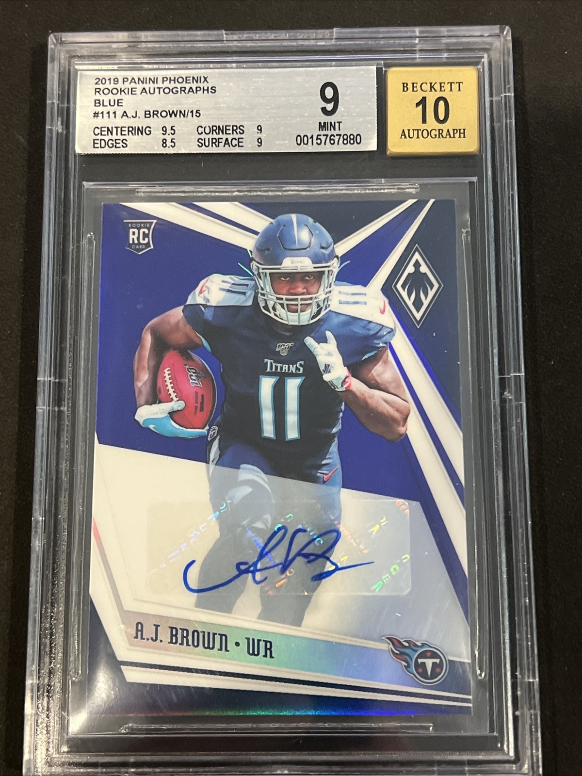 AJ Brown Panini Phoenix #111 Autograph-Blue