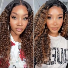 UNice Cambodian Ombre Balayage Brown Curly 3 Bundles Human Hair Extension Weaves