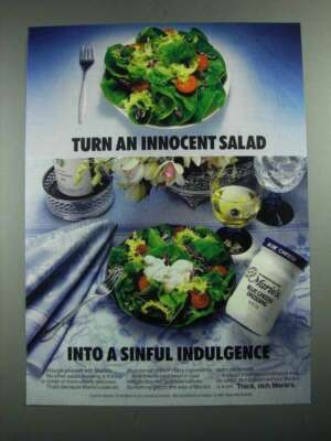 1987 Marie's Blue Cheese Dressing Ad - Innocent Salad Into Sinful Indulgence | eBay 1987 Marie's Blue Cheese Dressing Ad - Innocent Salad Into Sinful Indulgence | eBay