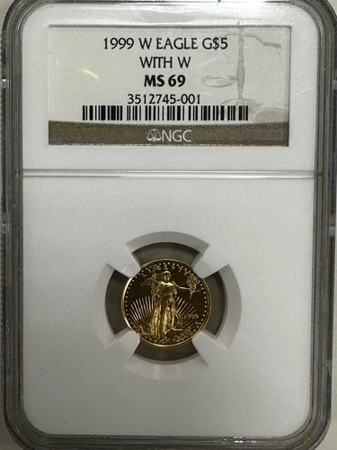 American Gold Eagle 1999-W Error NGC MS69 With W $5 1/10 oz Uncirculated Coin