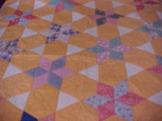 COLCHA DE PIEZAS SEIS PUNTOS ESTRELLAS AÑOS 30 COLOR ARENISCA Foto 2 de 4