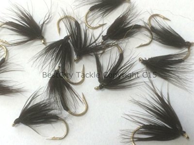 Pêche Mouche Époxy Buzzer Noir Holographique Argent Taille 16 Paquet De 12 #14