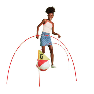 new high five giant kickball croquet game set