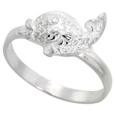 Sterling Silver High Polished Fish Ring