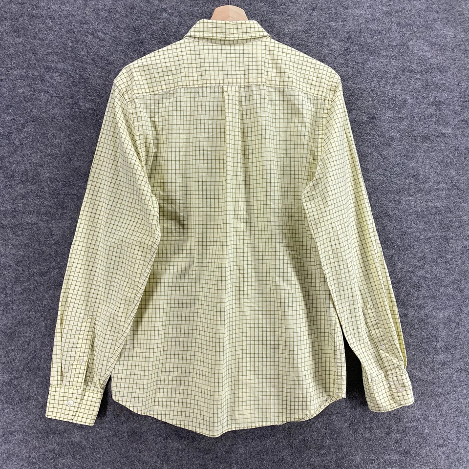Gap Shirt Men M Medium Yellow Plaid Button Up Collared LongSleeve Cotton Regular - Image 2 of 4