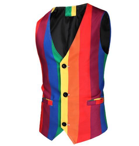 Men 3PCS Suit Print Striped Blazer Straight Pants Formal Vest Wedding Coat M-4XL - Picture 4 of 14