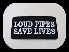 Loud Pipes Save Lives Aufnäher Patch Aufbügler Chopper Biker V2 Harley V8