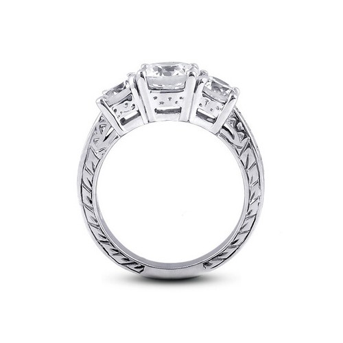 Vintage-Verlobungsring 2,57 KTW NATÜRLICHE DIAMANTEN I/SI1 RUNDSCHLIFF 14 KARAT WEISSGOLD - Bild 7 von 10