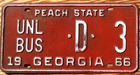 Item photo. Show Listing Details page. Listing 1966 Georgia License Plate Number 3 Tag