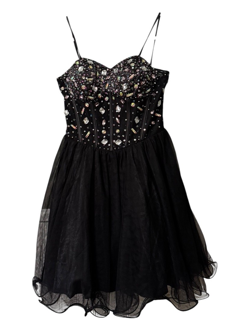 Blondie Nites By Stacy Sklar Mini Dress Formal Gems Prom Homecoming Polyester