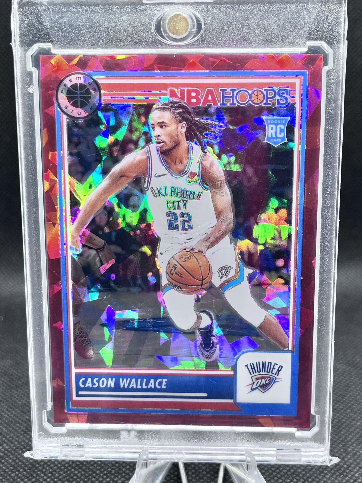 2023-24 Hoops Premium Stock #76 Cason Wallace Red Ice Prizm #/99