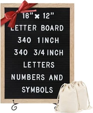 Felt Letter Board - 680 Letters, Numbers & Symbols, 16 X 12 Inch, Changeable Mes