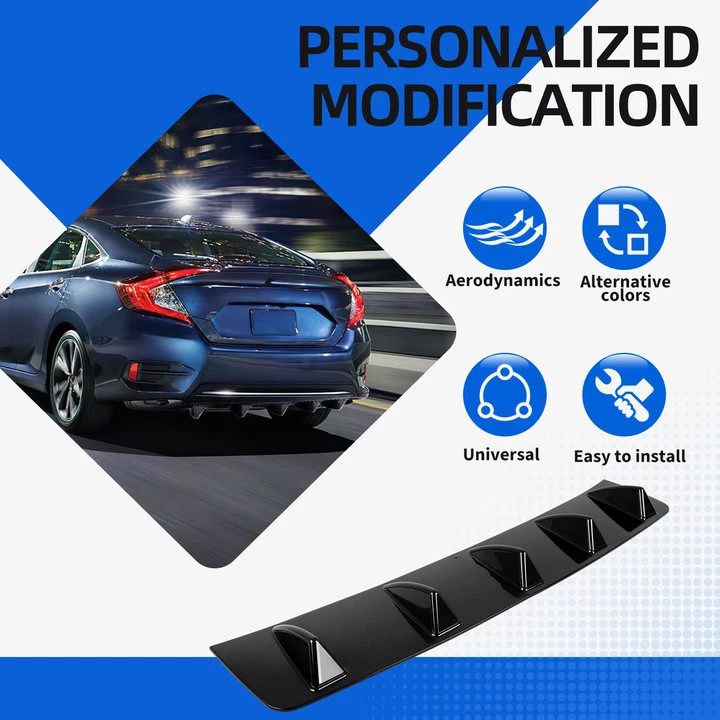 ABS Rear Diffuser Bumper Shark Fin Wing Spoiler Lip For Dodge Avenger 2008-2014 - Image 4 of 4