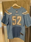 New ListingNFL Throwback Powder Blue  Chargers #52 Signed Denzel Perryman Jersey Size 52