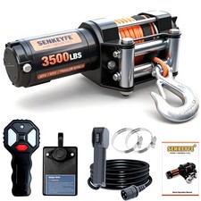 Senkeyfe 3500lb Atv Winch 12v Electric Winch With Synthetic Rope Waterproof Senkeyfe 3500lb Atv Winch 12v Electric Winch With Synthetic Rope Waterproof
