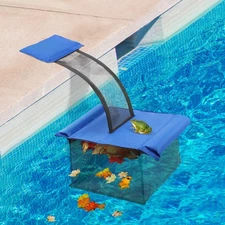 2 IN 1 Pool Leaf Catcher with Animal Saving Escape Ramp, Floating Leaf Net Sk...
