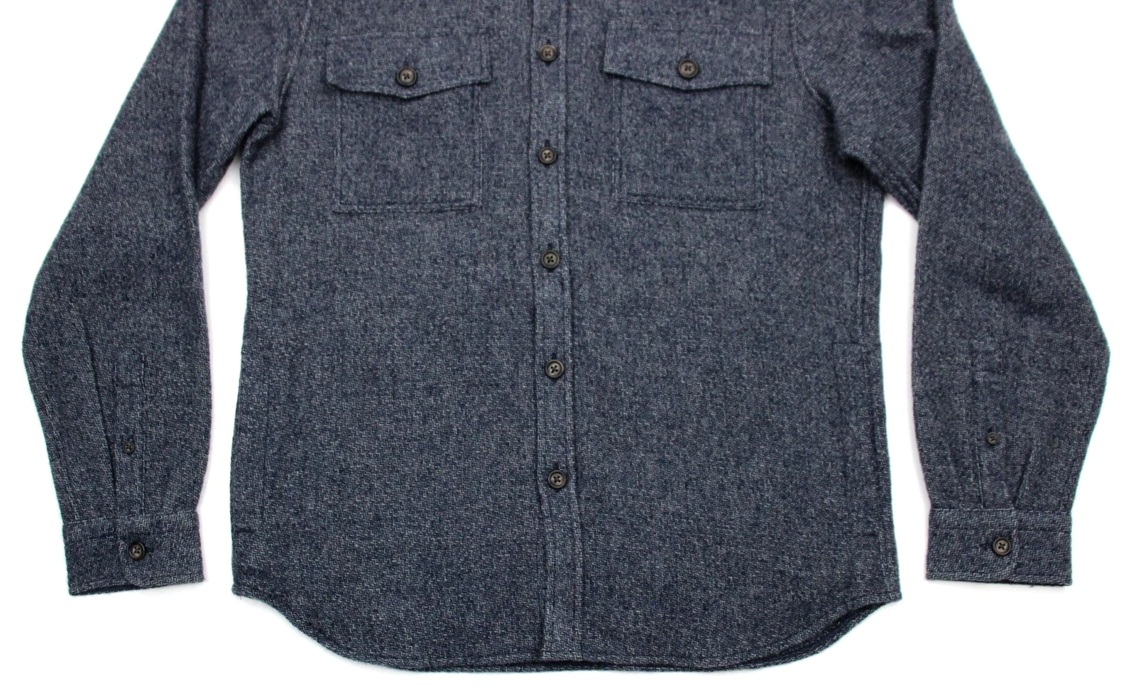 Bloomingdales Wool Overshirt Jacket Mens M Deep Blue Button Front Men's Store image 6