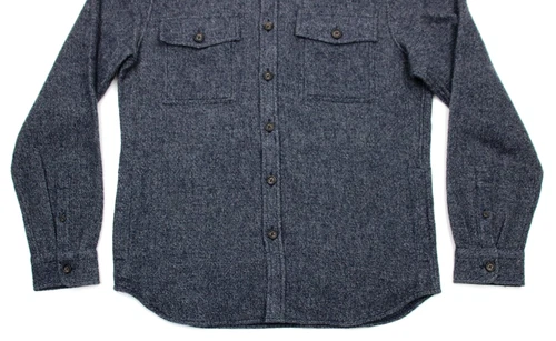 Bloomingdales Wool Overshirt Jacket Mens M Deep Blue Button Front Men's Store image 6