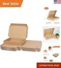 Reliable 25-Pack Brown Mailing Boxes - 13x10x2 inch Cardboard Shipping Solutions