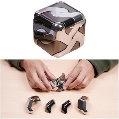 Metal-Puzzles 3D-Brain-Teaser Toys: Cool-Gadgets-Stuff Box Medium, Black Cube