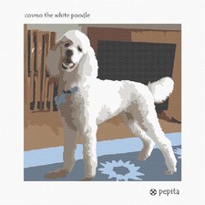 Cosmo The White Poodle Needlepoint Kit or Canvas