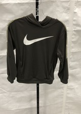 Nike Boys Green Hoodie Logo Print Casual Pullover Medium Comfortable Style