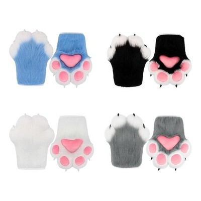 Katzenpfoten Handschuhe Handbekleidung Winter warme Handschuhe für Damen Kostüm Plüschhand