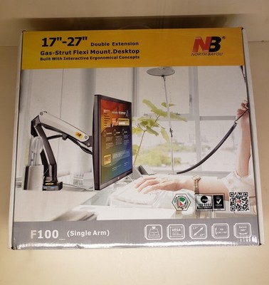 North Bayou F100 Desk Mount Full Motion Swivel Monitor Stand Arm for 17''-27'