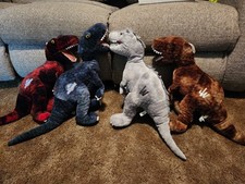 Jurassic World Factory 20  Red T-Rex Raptor Velociraptor Dinosaur Plush Lot of 4