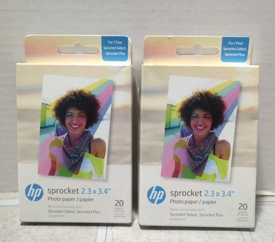 HP Sprocket Zink Photo Paper 2x3'' for Sprocket Photo Printers 2x20/ 40 Sheets