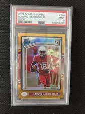 2024 Donruss Optic Marvin Harrison Jr Gold Prizm RC 10/10 Book  End #276