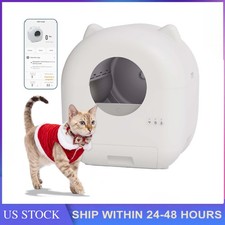 Cat Litter Box Auto Self-Cleaning App Open Top 10.5L Odor-Free Multi-Cat Bin