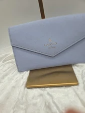 Auth LANVIN en Bleu - Light Blue Leather Clutch Bag