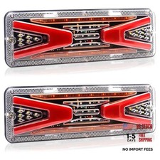 2pcs Turn Signal Brake Reverse Taillight LED Truck Tail Lights X Pattern