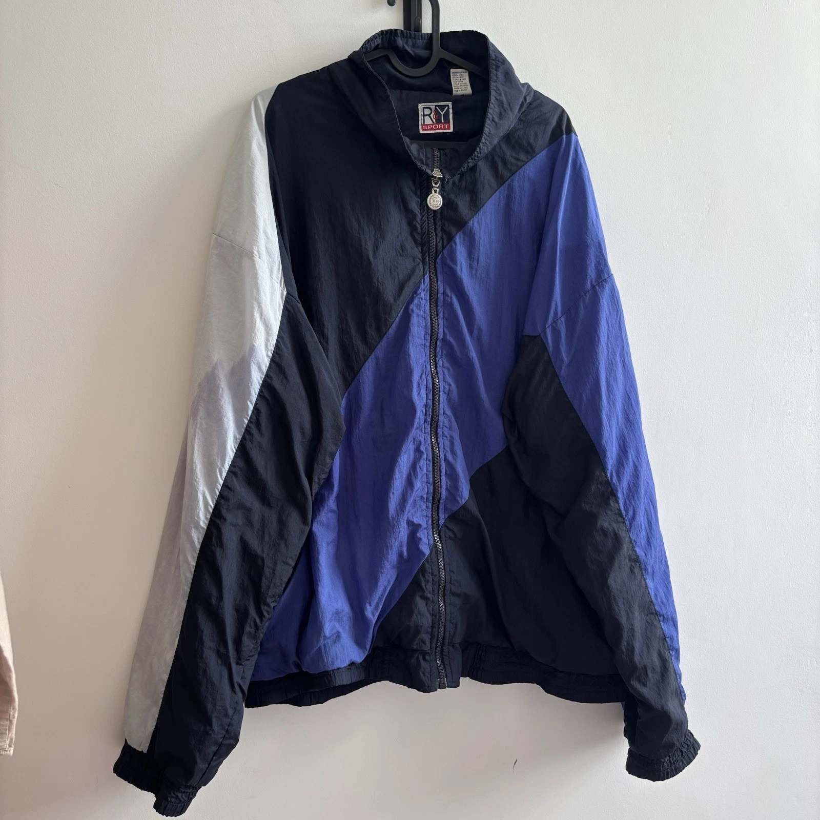 Vintage R&Y Sport Windbreaker Jacket XL 90s Colour Block Retro Track Festival