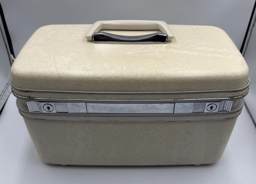 Vintage Samsonite Silhouette Ivory Train Luggage Make Up Hard Case - Picture 2 of 2